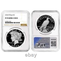 2024-S $1 Proof Morgan and Peace Silver Dollar 2pc Set NGC PF70UC Brown Label