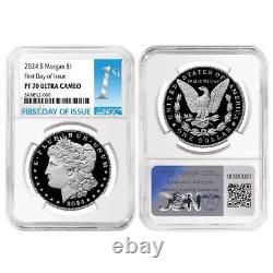 2024-S $1 Proof Morgan and Peace Silver Dollar 2pc Set NGC PF70UC FDI First L