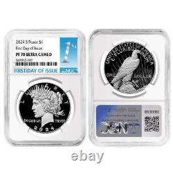 2024-S $1 Proof Morgan and Peace Silver Dollar 2pc Set NGC PF70UC FDI First L