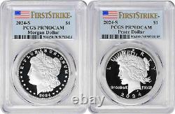 2024-S Morgan and Peace Silver Dollar 2-Coin Set PR70DCAM First Strike PCGS