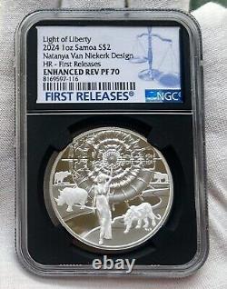 2024 Samoa $2 1oz Silver NGC PF70 Enhanced Reverse Proof Light of Liberty Coin