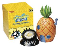 2024 SpongeBob Squarepants Gold Gilded Proof 2 oz Silver Coin