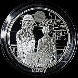 2024 Star Wars Han Solo & Chewbacca Silver Proof 1 oz Coin UK Box & COA