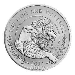 2024 UK The Lion and The Eagle 1oz Silver Proof Reverse Frosted Coin