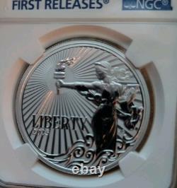 2025 1 oz Silver Proof Jody Clark Lady Liberty Eagle HR NGC REV PF70 FR Alderney