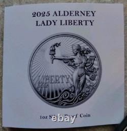 2025 1 oz Silver Proof Jody Clark Lady Liberty Eagle HR NGC REV PF70 FR Alderney