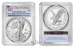 2025 S Navy Privy Silver Eagle PCGS PR70DCAM First Strike Flag Label With OGP