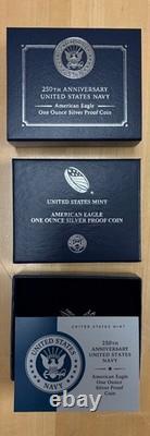 2025 S Navy Privy Silver Eagle PCGS PR70DCAM First Strike Flag Label With OGP