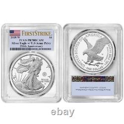 2025-W Proof $1 American Silver Eagle Army Privy PCGS PR70DCAM FS Flag Label