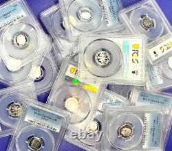 20 90% SILVER Dime Proof Coins PCGS ONLY PR69DCAM + PCGS Hard Storage Box