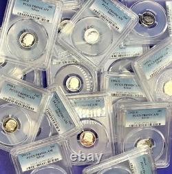 20 90% SILVER Dime Proof Coins PCGS ONLY PR69DCAM + PCGS Hard Storage Box