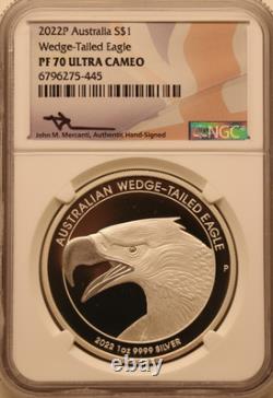22 Australia $1 Wedge-Tailed Eagle 1oz Ultra High Relief Silver Proof NGC PF70