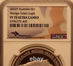 22 Australia $1 Wedge-Tailed Eagle 1oz Ultra High Relief Silver Proof NGC PF70