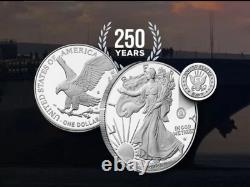250th Anniversary US Navy American Eagle One Ounce Silver Proof Coin In Hand