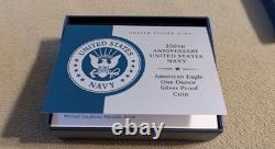 250th Anniversary United States Navy American Eagle One Ounce Silver Proof Coin