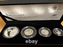 2 SETS! 2012 UK Britannia 4 Coin Silver Proof Set. 999 Fine 2 of only 2600 made