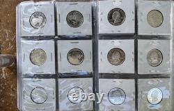 36 Silver Proof State Quarters + 4 x 60s Quarters + Roll UNC Silver Dimes 90%
