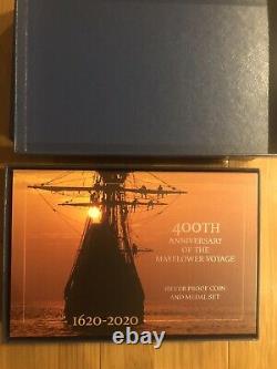400th Anniversary of the Mayflower Voyage Silver Proof Coin and Medal Set 20XB
