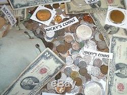 40 Pc. Estate Lot- Coins, Currency, Silver Bars, Gold, Proofs, Stamps, Etc