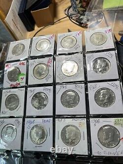 40 Silver 1960's mix Kennedy Unc. And Proof Half Dollars 50c Lot of (15) coins