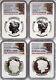4 coin set 2023 morgan peace silver dollars ngc pf rp 70 first releases in hand