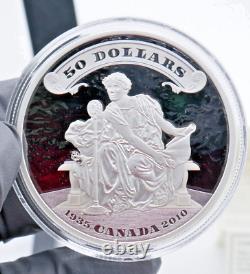 5 oz Silver Proof Coin 2010 Canada $50 75 Year Anny First Bank Notes + OGP CoA