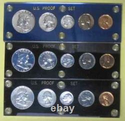 6- 1958,1959, 1960,1961,1962,1963US Silver Proof Sets in Holders-FREE SHIP