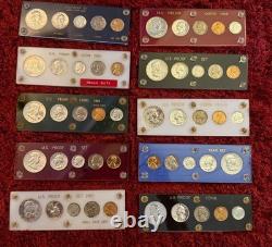 6- 1958,1959, 1960,1961,1962,1963US Silver Proof Sets in Holders-FREE SHIP