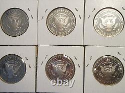 7 Coins 1992 1993 1994 1995 1996 1997 1998 PROOF 90% Silver Kennedy Half Dollars