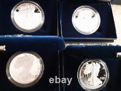 AMERICAN SILVER EAGLE PROOF SETS 1986 thru 2019, No 2009. Boxes & COA 33 Coins