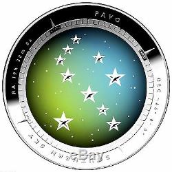 AUSTRALIA 2013 $5 PROOF PAVO Southern Sky Silver. 999 Coloured Domed Coin
