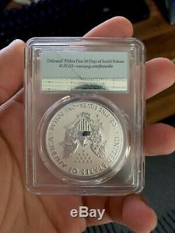 American Eagle 2019 One Ounce Silver Enhanced Reverse Proof Coin PCGS PR69 Crack