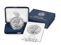 American Eagle 2019 One Ounce Silver Enhanced Reverse Proof Coin on Hand Opened