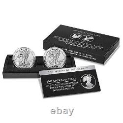 American Eagle 2021 One Ounce Silver Reverse Proof Two-Coin Set Designer Edition