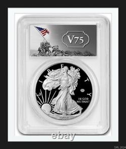 American Silver Proof Eagle 2020 PCGS PR 70 V75 Privy WWII Anniversary D-Day