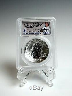 Apollo 11 Silver 1oz Coin -1st Day Launch- Signed by Buzz Aldrin -PCGS PR70DCAM