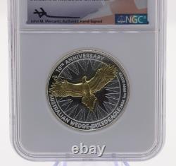 Australia 1oz Silver NGC PF70 Gilt Proof Wedge-Tailed Eagle First Day of Issue