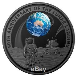 Australia 2019 50th Moon Landing $5 Ni Plated Silver Proof Domed Coin