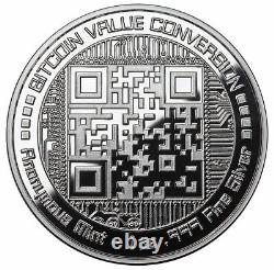 BITCOIN VALUE CONVERSION 1 oz. 999 Solid Silver Proof Round Capsuled Coin With COA
