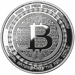 BITCOIN VALUE CONVERSION 1 oz. 999 Solid Silver Proof Round Capsuled Coin With COA