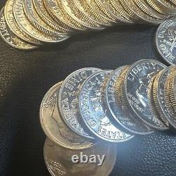 BU PROOF 1956 1964 Roosevelt Dime Roll Gem UNC 90% Silver Proof 50 US Coins