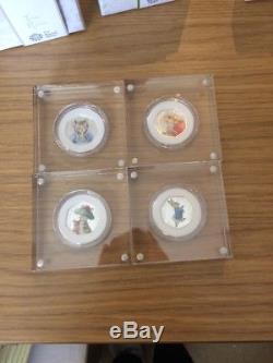 Beatrix Potter Peter Rabbit 2017 Royal Mint Silver Proof Coloured 50p Coin Set