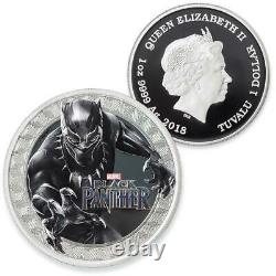Black Panther Marvel 2018 1 Pure Silver Proof Coin Tuvalu