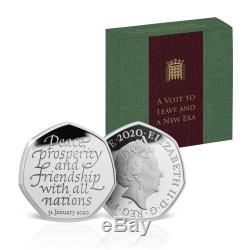 Brexit 50p Coin Official Royal Mint Limited Edition Brand New Solid Silver Proof