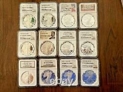 Complete 35 Coin Set of NGC PF70 Silver Eagle Proof Coins 1986-2021