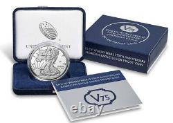 End of WW2 75th Anniversary American Eagle Silver Proof Coin IN HAND