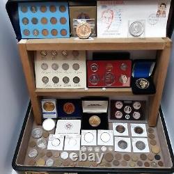 Estate Coin Lot US & Foreign 90% Silver Quarters Proof Set Exonumia Pcs