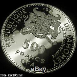 FEMME OUEME 1971 Dahomey 500 Francs. 999 Silver Proof African Coin HARD TO FIND