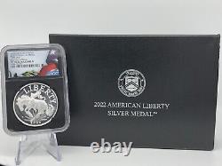 FIRST DAY OF ISSUE! 2022-P American Liberty 1 oz Silver Proof Medal NGC PF70 BR
