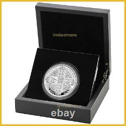 Gothic Crown Quartered Arms 2021 UK 2oz Silver Proof Coin Limited Edition 3,750